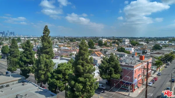 an aerial view of a building