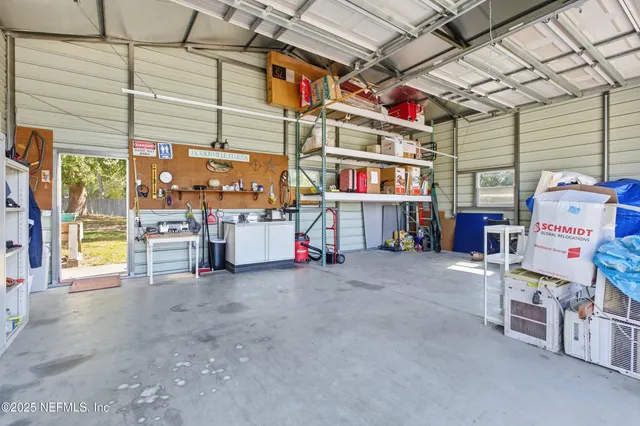 a view of a park with swings