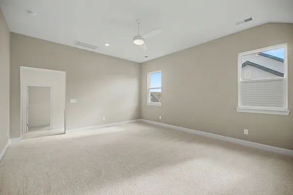 a view of a door with wooden walls