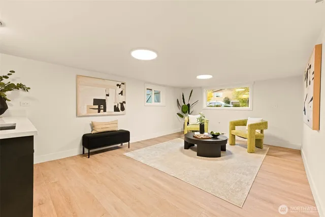 a living room with furniture and a couch