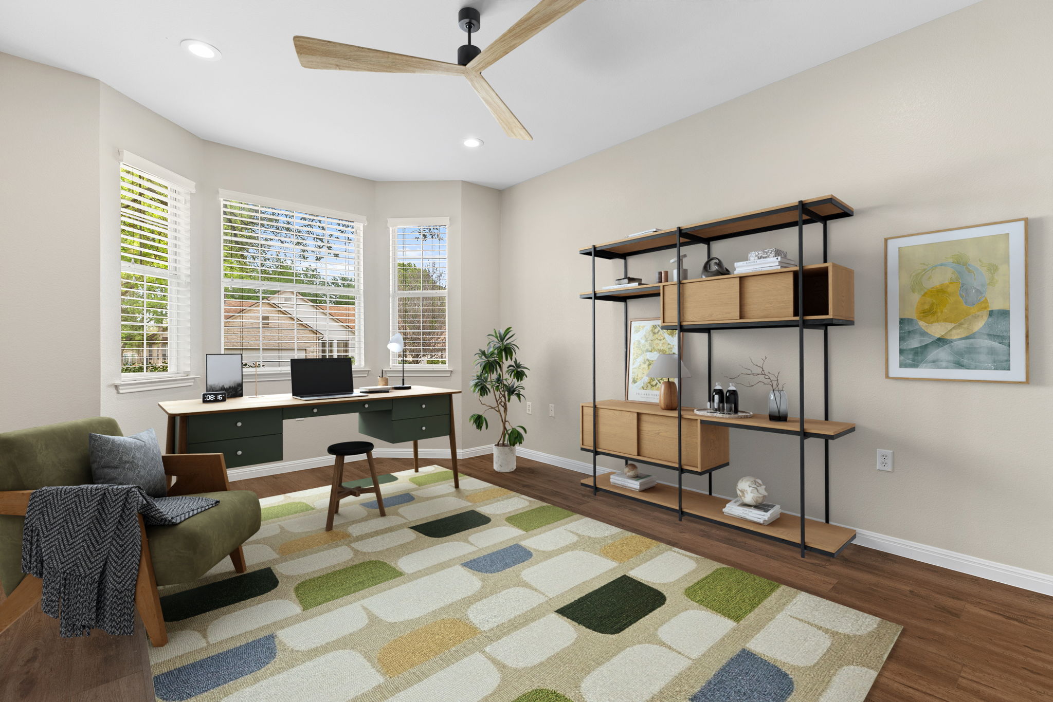 120 Ruellia Drive Georgetown, TX 78633 - Photo 20 of 39 Bedroom 2, virtually staged as an office.