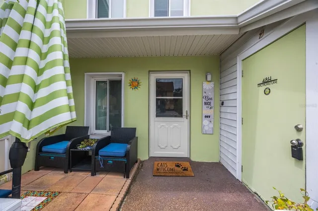 a bench in front of a house