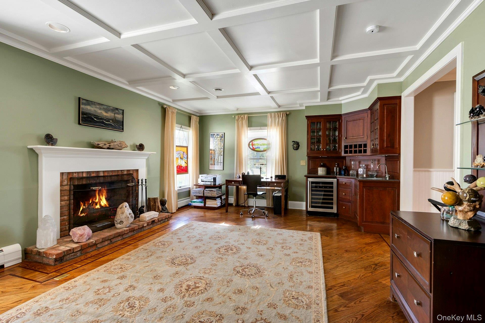 97 Moffat Road Washingtonville, NY 10992 - Photo 23 of 48 a living room with furniture large window and a fireplace