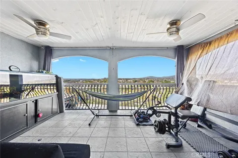 a view of a city from a balcony