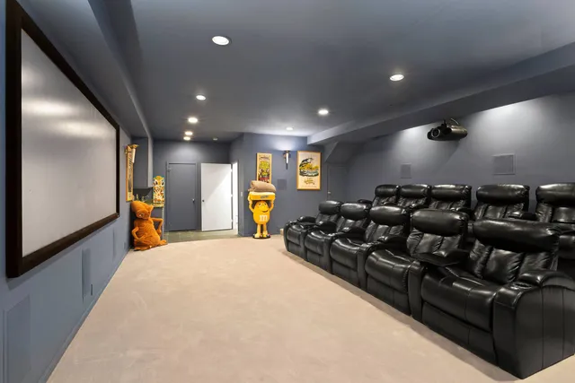 a large room with lots of gym equipment