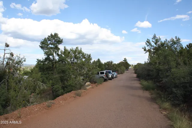 a view of a dry space with mountain view