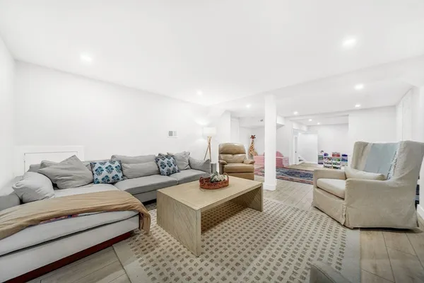 a living room with furniture and a couch