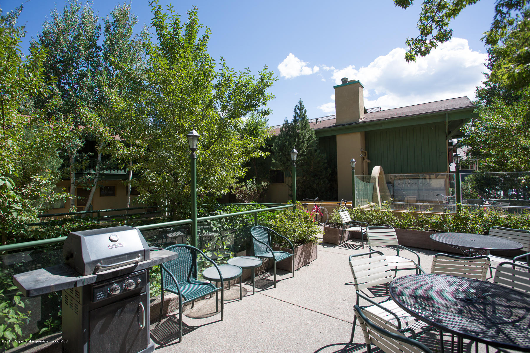 520 West Main Street, Unit 2 Aspen, CO 81611 - Photo 5 of 7 a view of a patio with table and chairs and a fire pit
