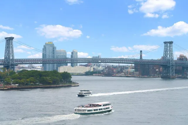 a view of a water fountain and a signage