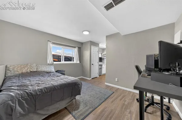 a view of a terrace with furniture