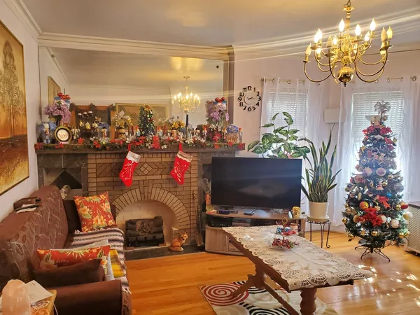 a living room with furniture and a couch