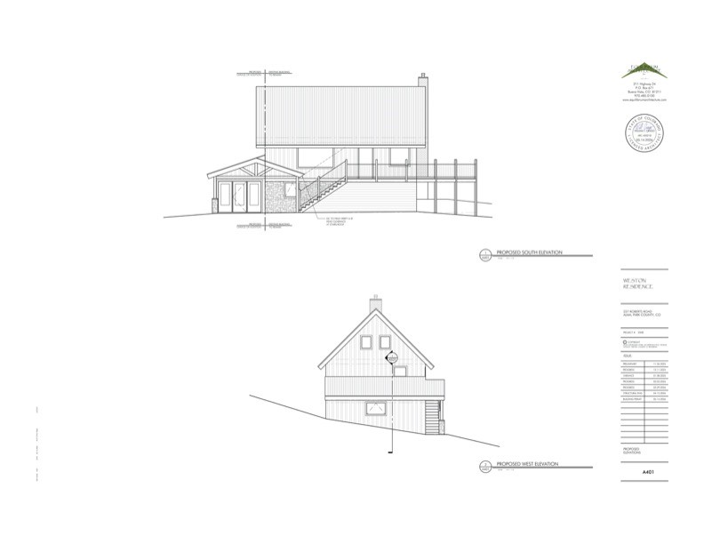 227 Roberts Road Alma, CO 80420 - Photo 43 of 49 South and West elevations showing the proposed addition to the home.