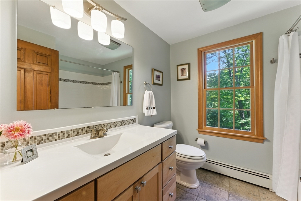 481 Kennedy Road Northampton, MA 01053 - Photo 29 of 40 a bathroom with a toilet a sink and a large mirror