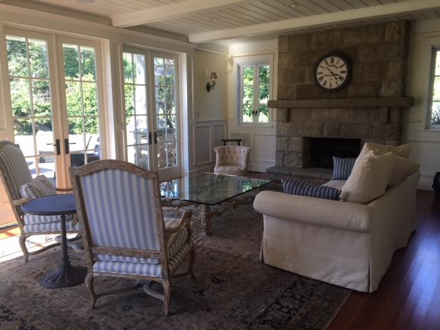 461 Live Oaks Road Montecito, CA 93108 - Photo 5 of 9 a living room with furniture a large window and a fireplace