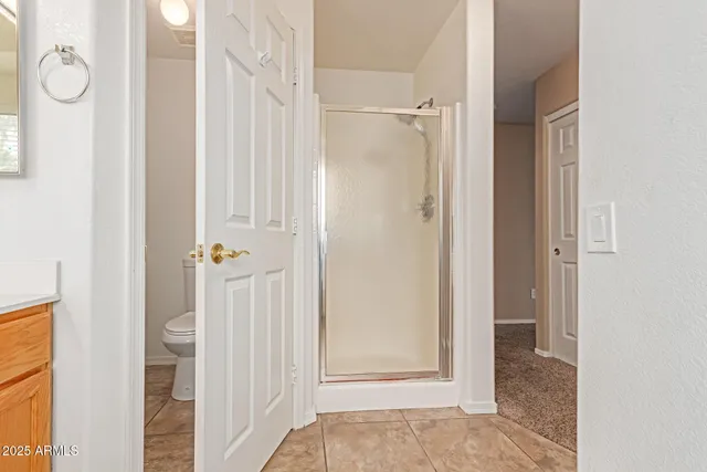 a view of a bathroom with a shower
