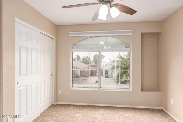 an empty room with a window