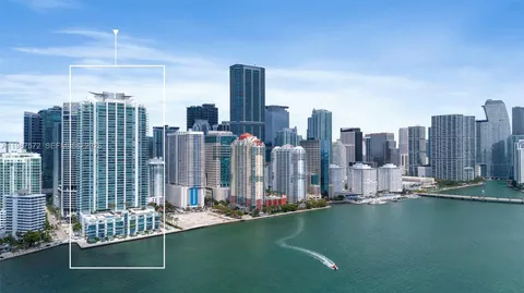 a view of a city with tall buildings