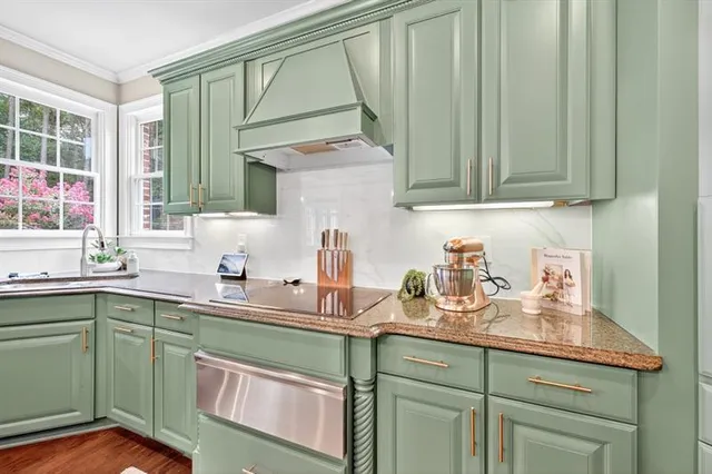 a bedroom with a bed and a desk