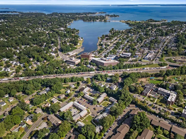 an aerial view of multiple house