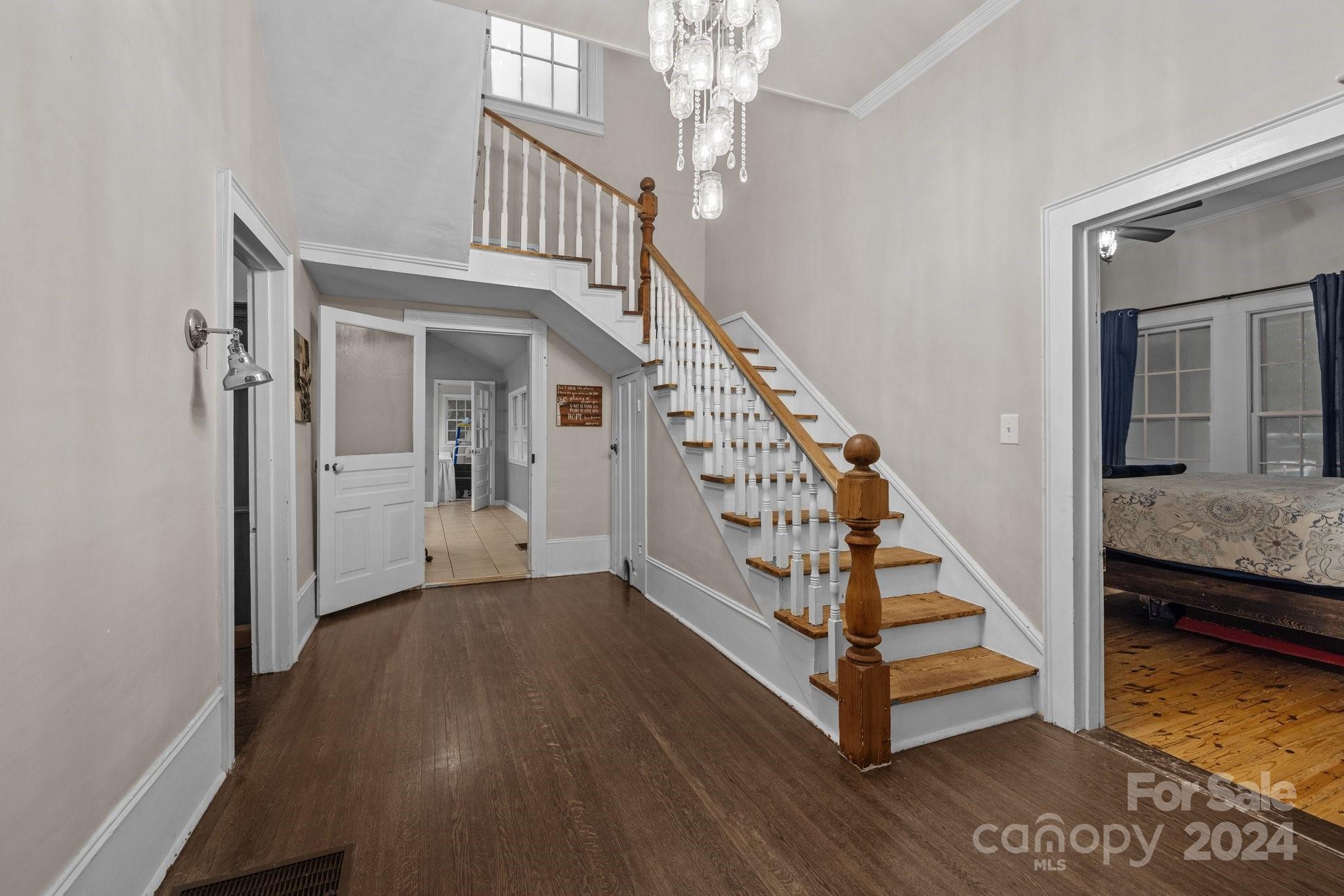1189 Rhyne Road Clover, SC 29710 - Photo 8 of 48 a view of entryway with wooden floor and stairs