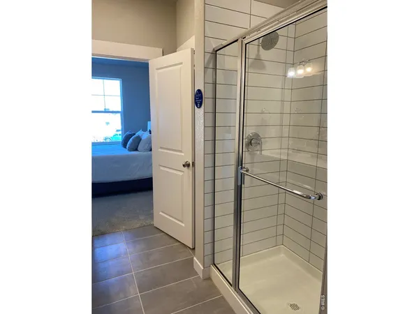 a bathroom with a shower