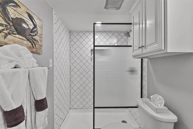 a bathroom with a shower