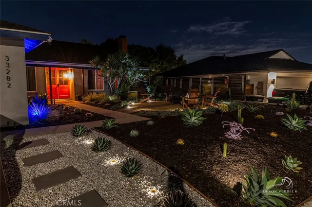 a couple of people sitting in a yard