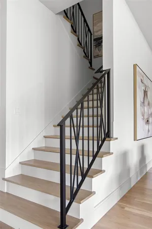 a view of entryway with wooden floor