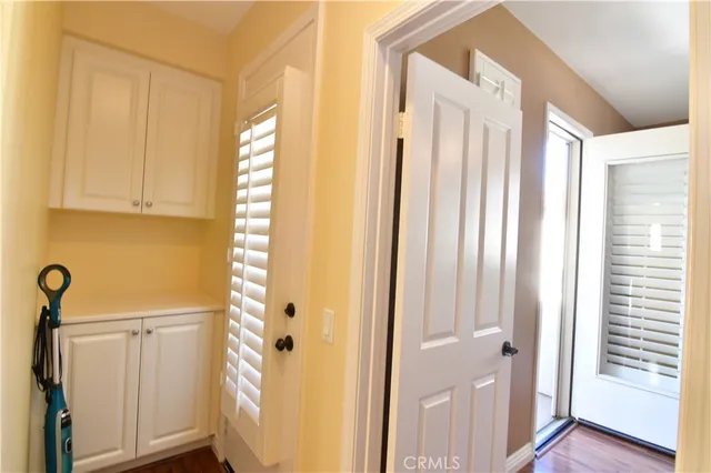 a view of a bathroom with a shower curtain