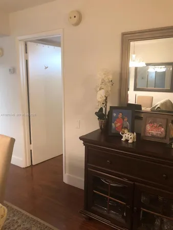 a view of kitchen with wooden floor