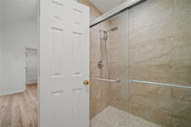 a bathroom with a shower