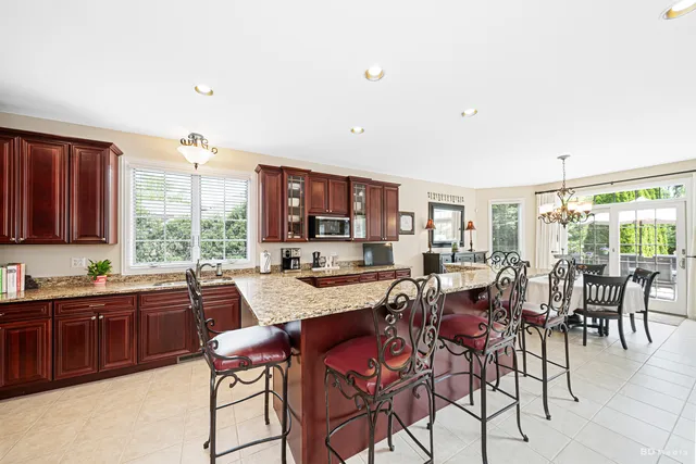 a view of a dining room and livingroom view