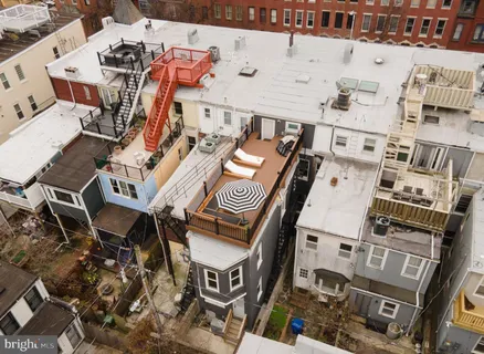 a view of a buildings with rug