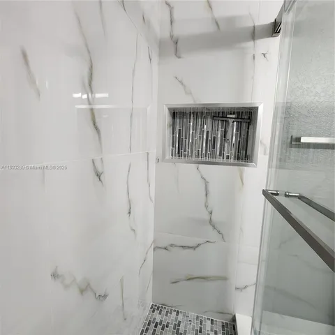 a bathroom with a shower