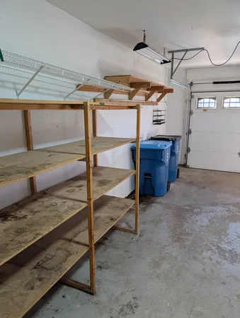 a view of a room with racks