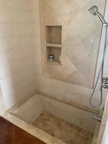 an outdoor view with patio