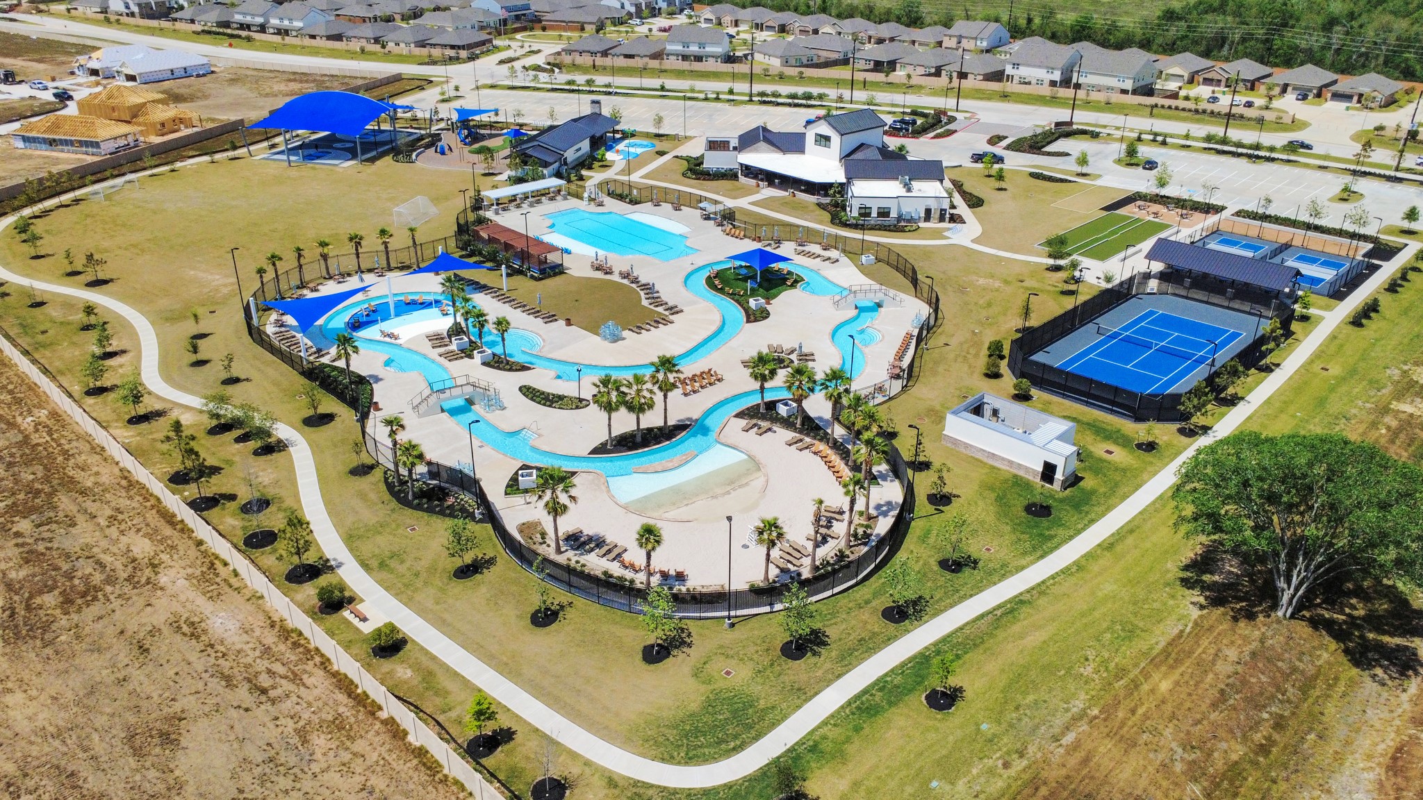 1614 Sequoia Run Drive Rosharon, TX 77583 - Photo 45 of 45 an aerial view of a swimming pool patio and mountain view