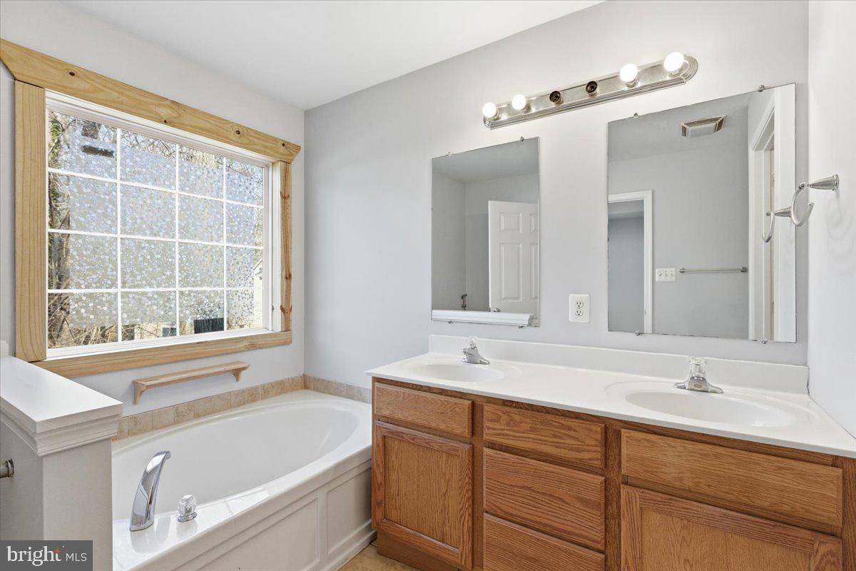 11585 Big Sandy Road Lusby, MD 20657 - Photo 21 of 48 a bathroom with a tub sink and mirror
