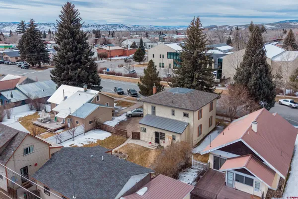 an aerial view of multiple house