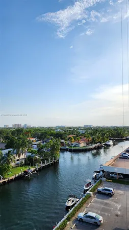 a view of a lake with houses