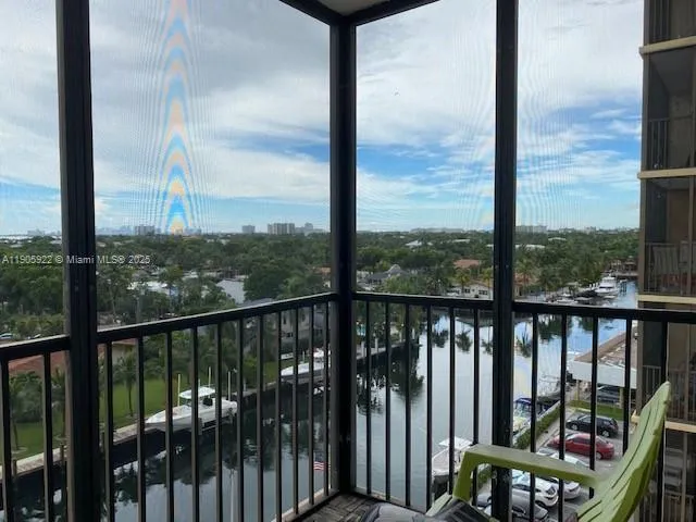 a view of a city from a balcony
