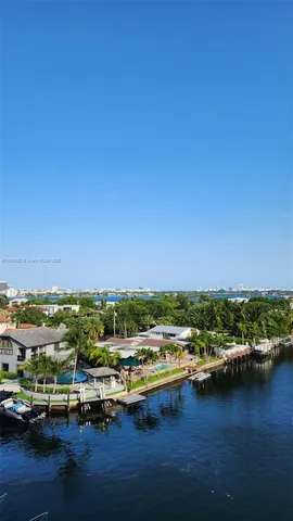 a view of a lake with houses