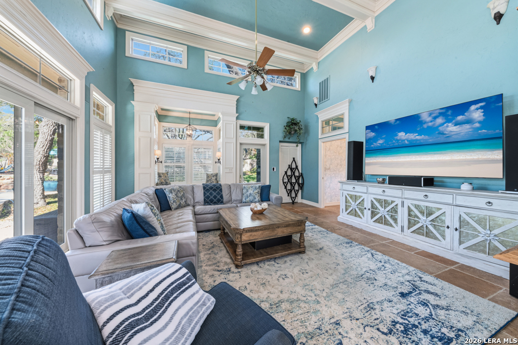 21749 Forest Waters Circle Garden Ridge, TX 78266 - Photo 37 of 50 a living room with furniture and a flat screen tv