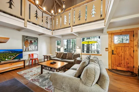 a living room with furniture