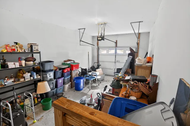 a view of a workspace with furniture and toys