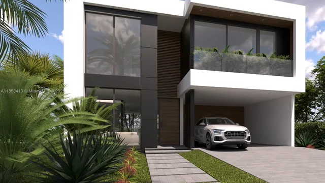 a car parked in front of building