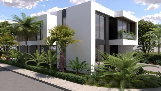 a plant in front of a house