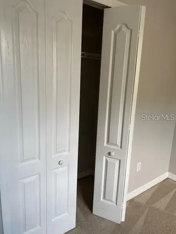 an entryway with a small space