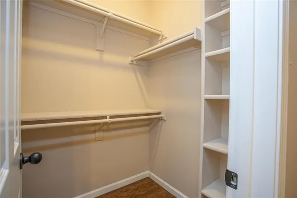 a close view of closet