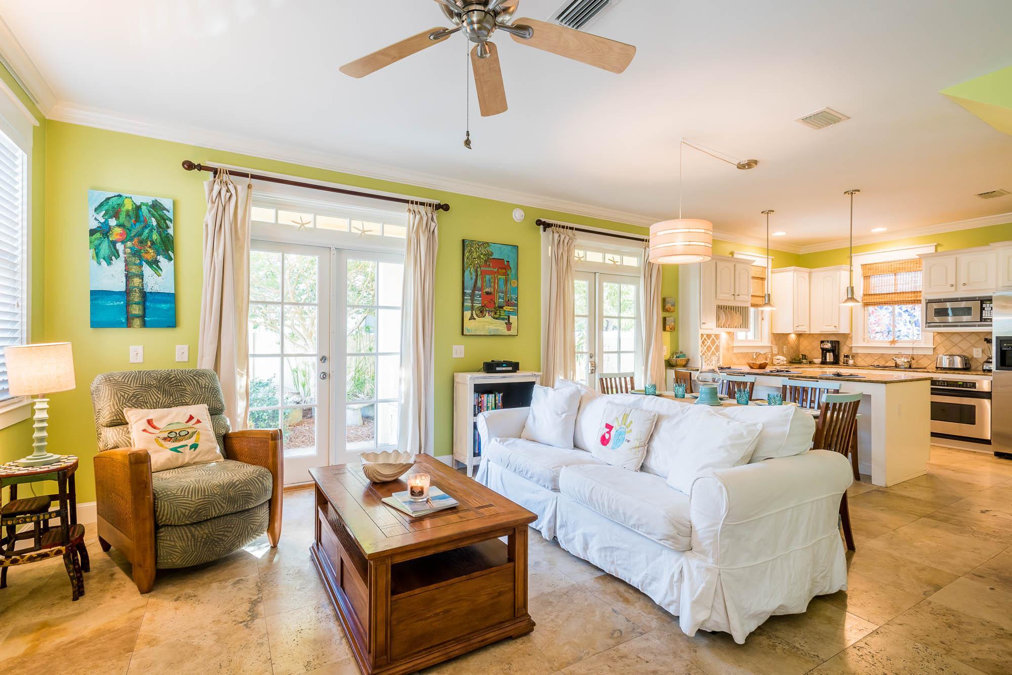 10140 East County Highway 30A, Unit 14 Inlet Beach, FL 32461 - Photo 5 of 14 a living room with furniture kitchen view and a large window